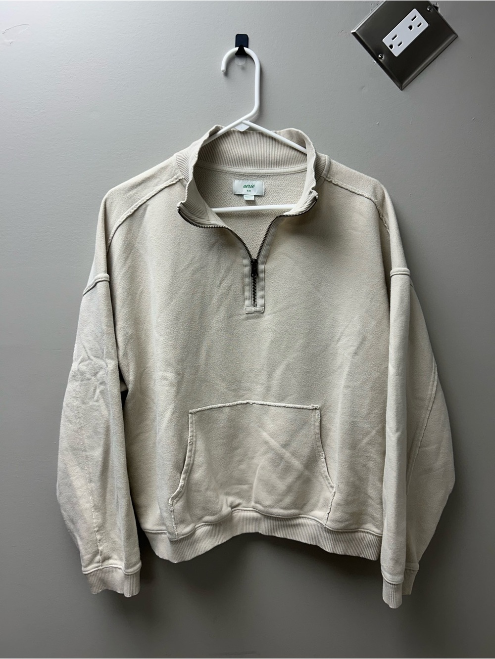 Aerie Women’s Tan Quarter Zip Sweater